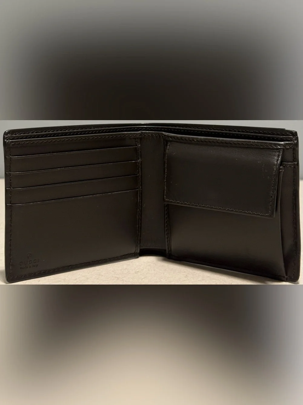 Gucci GG Supreme New Web Sherry Line Bi-fold Wallet in Coated Canvas